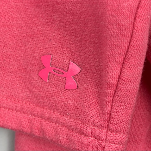 Under Armour Women's Pink Cropped Hoodie Medium Oversized Athleticwear Casual - Picture 3 of 9